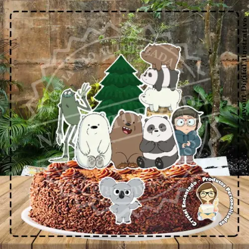 Topo de Bolo Urso sem Curso - Ref 2965 Arquivo Digital