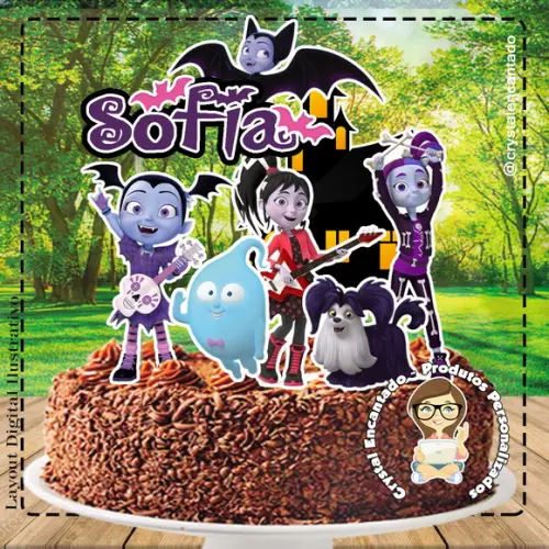 Topo de Bolo Vampirina - Ref 2083 Arquivo Digital