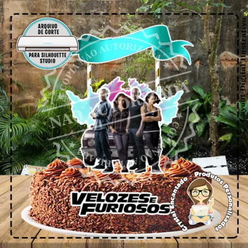 Topo de Bolo Velozes e Furiosos - Ref 2613 Arquivo Digital