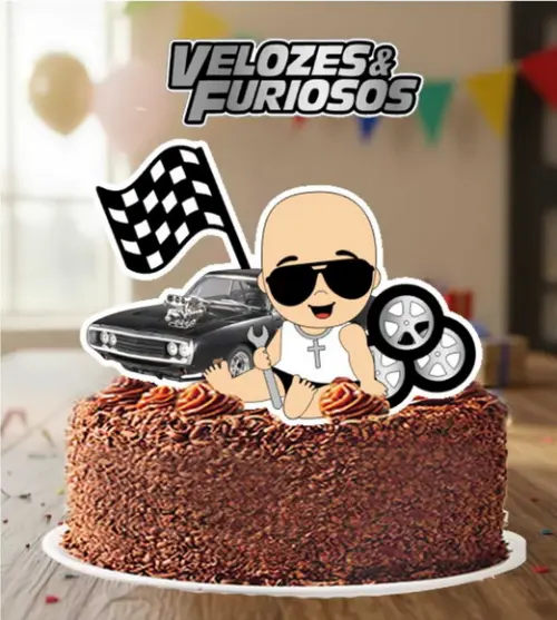 Topo de Bolo Velozes e Furiosos Baby - 6742 Arquivo Digital
