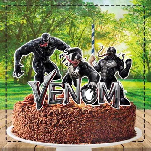 Topo De Bolo Venom - Ref 2088 Arquivo Digital