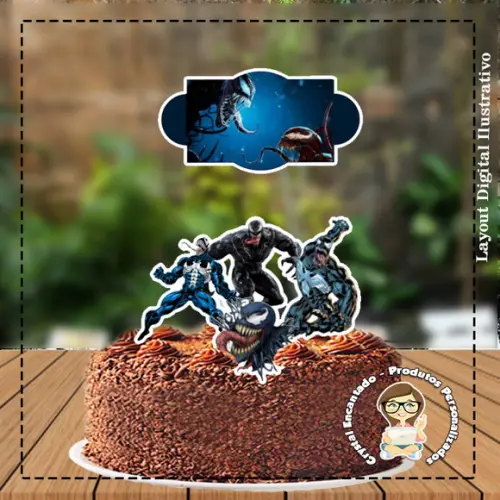 Topo de Bolo Venom - Ref 4153 Arquivo Digital