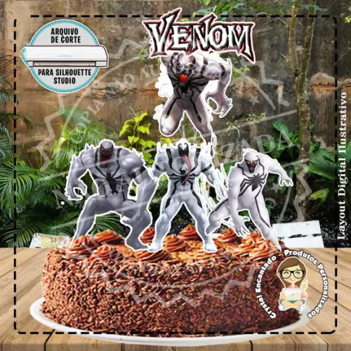 Topo de Bolo Venon - Ref 2087 Arquivo Digital
