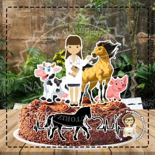 TOPO DE BOLO VETERINARIA - REF 2882 ARQUIVO DIGITAL