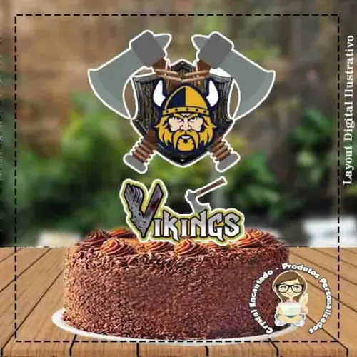 Topo de Bolo Vikings - Ref 3731 Arquivo Digital