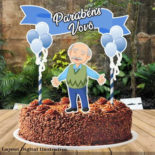 Topo de Bolo Vovô Parabéns - 2008 Arquivo Digital