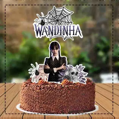 Topo de Bolo Wandinha - Ref 1537 Arquivo Digital