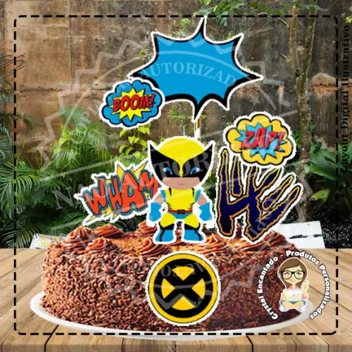 Topo de Bolo Wolverine - Ref 2857 Arquivo Digital