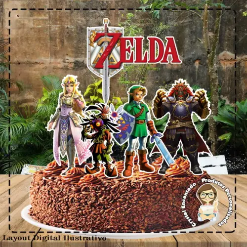 Topo de Bolo Zelda - 2147 Arquivo Digital