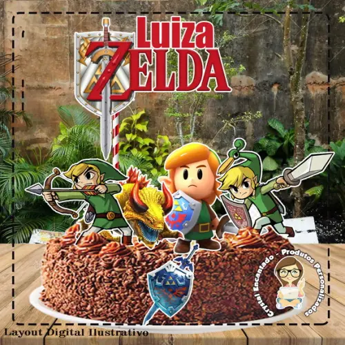 Topo de Bolo Zelda - Ref 2146 Arquivo Digital
