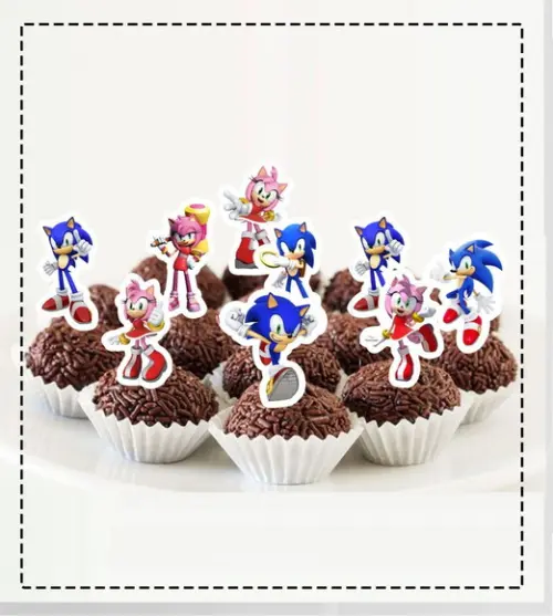 Topper Amy e Sonic - Ref 0891 Arquivo Digital