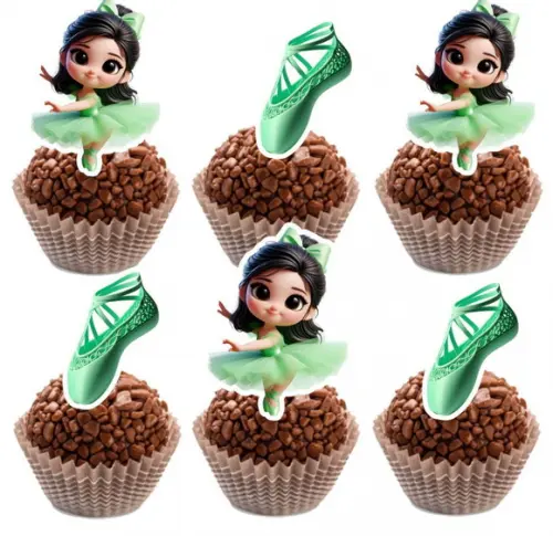 Topper Bailarina Verde- Ref 5985 Arquivo Digital