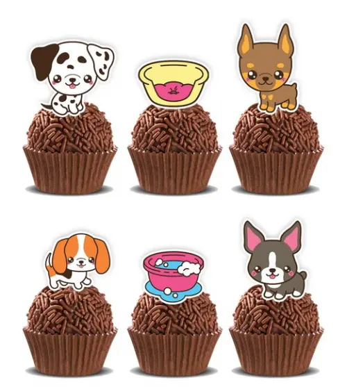 Topper Cachorrinhos - Ref 5410 Arquivo Digital