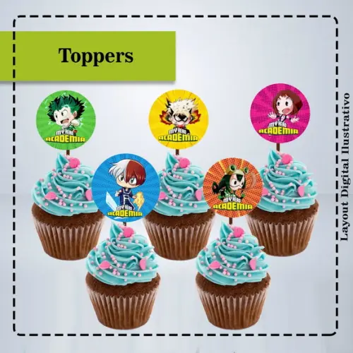 Topper Cupcake Boku no Hero - 6521 Arquivo Digital