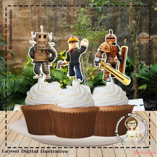 Topper Cupcake Roblox - 2373 Arquivo Digital