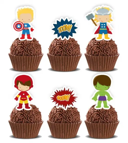 Topper de Docinho Avengers - 5421 Arquivo Digital