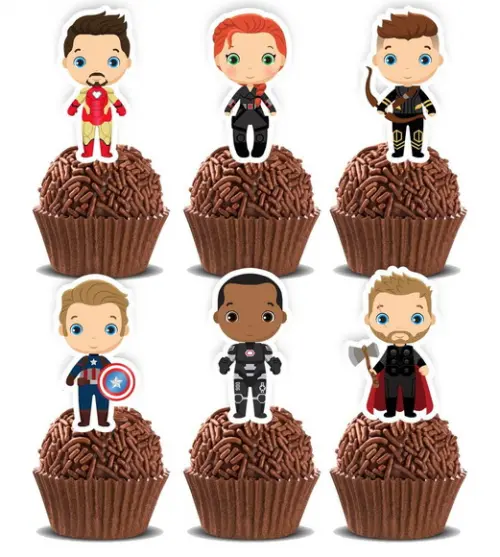 Topper de Docinho Avengers - 5422 Arquivo Digital