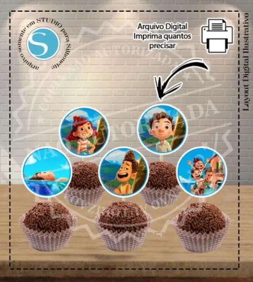 Topper de Docinho Luca Disney - 6150 Arquivo Digital