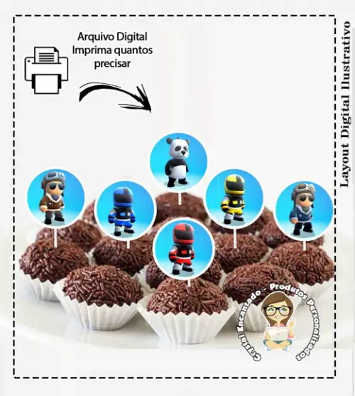 Topper Docinho Stumble Guys - 1123 Arquivo Digital
