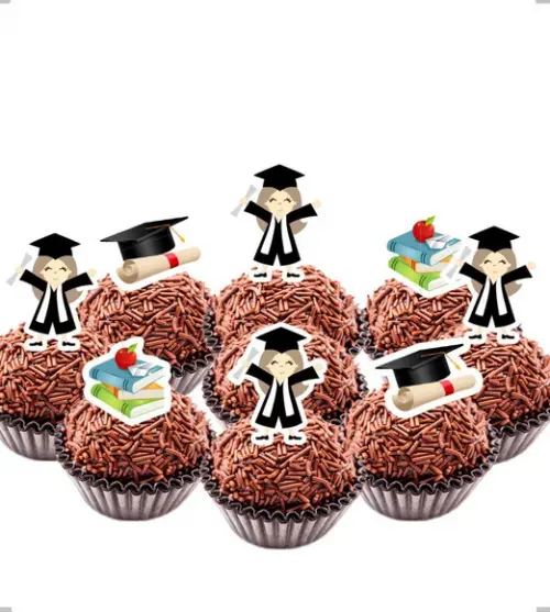 Topper Formatura Menina Castanho - 5517 Arquivo Digital