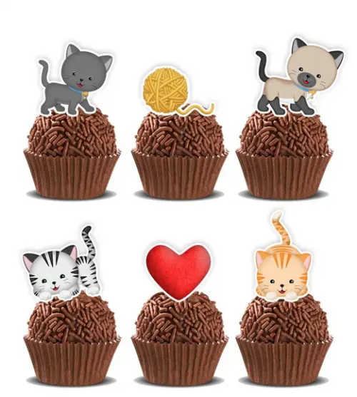 Topper Gatinhos Novelo - Ref 5408 Arquivo Digital