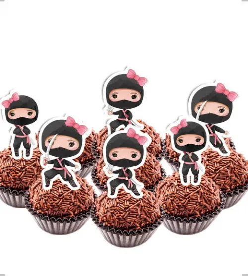 Topper Ninja Menina - Ref 5572 Arquivo Digital