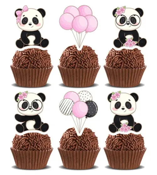 Topper Panda Sentada - Ref 5710 Arquivo Digital