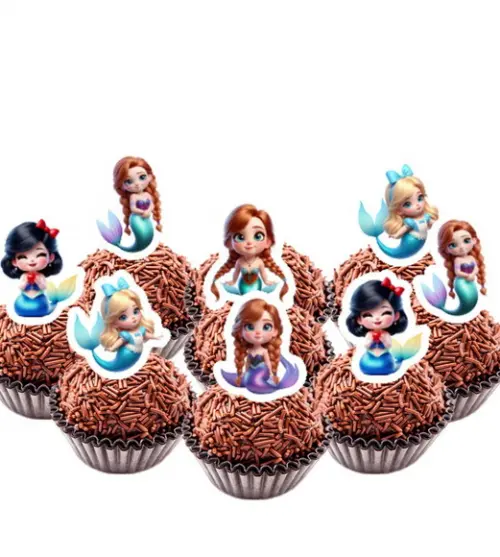 Toppers Docinho Princesas Sereia - Ref 5778 Arquivo Digital