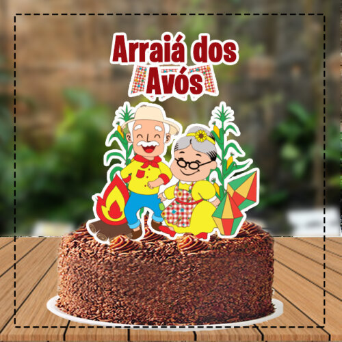 Topo de Bolo Arraiá dos Avós - 4066 Arquivo Digital