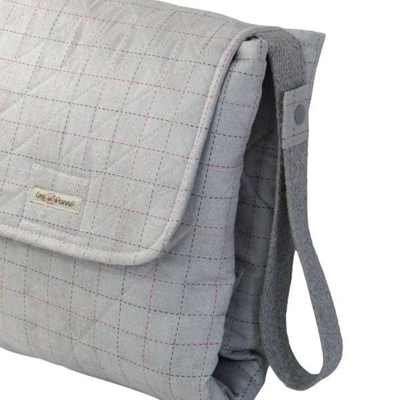 Bolsa Trocador e Porta Fraldas Grid Cinza Dois em Um