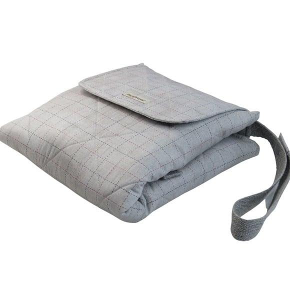 Bolsa Trocador e Porta Fraldas Grid Cinza Dois em Um