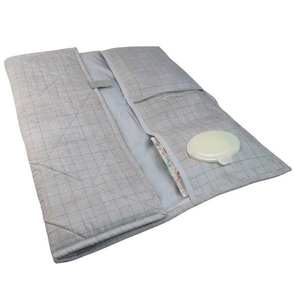 Bolsa Trocador e Porta Fraldas Grid Cinza Dois em Um