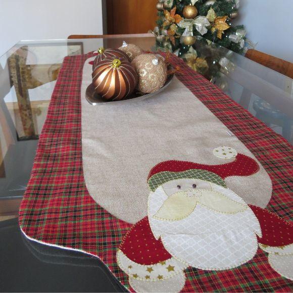 Caminho de Mesa Papai Noel Moderno