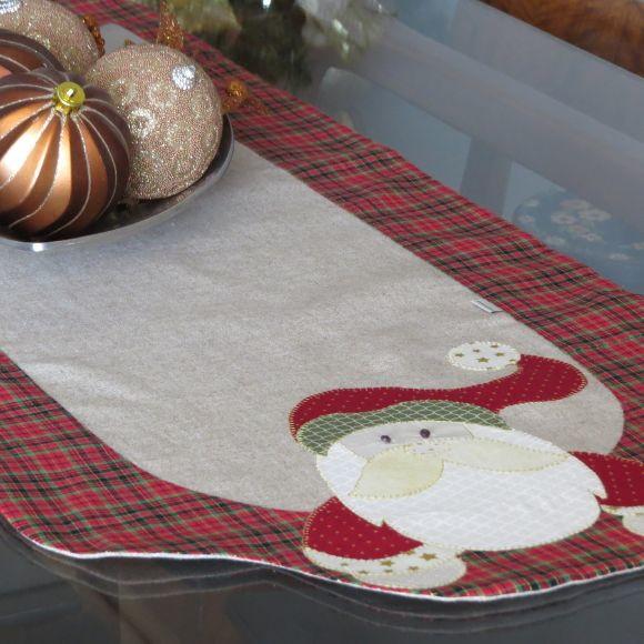 Caminho de Mesa Papai Noel Moderno