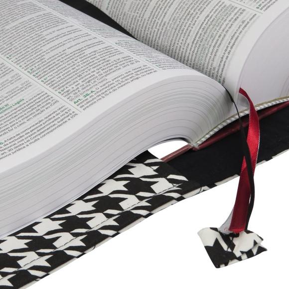 Capa Vade Mecum Brim Leve P&b Quiltado com Alça Mão