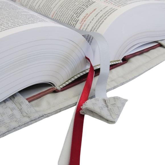 Capa Vade Mecum Gaze Cinza Claro Quiltado com Alça Algodão