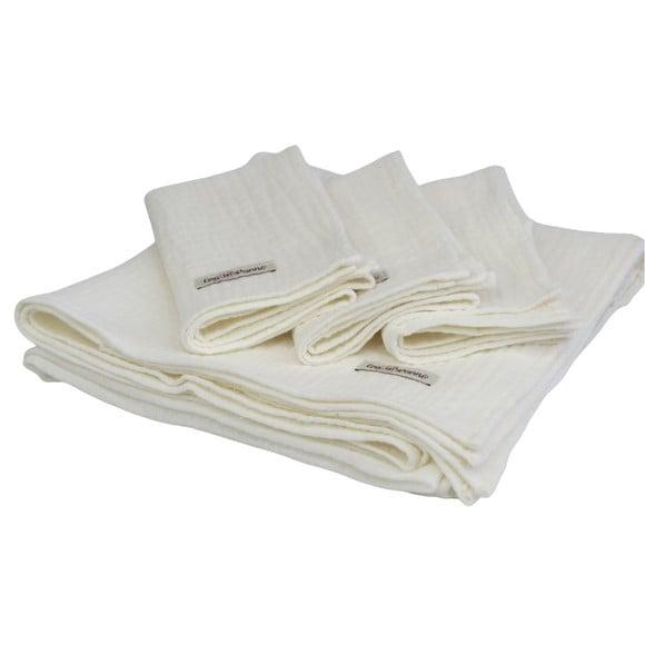 Cueiro Fraldão e Pano de Boca Gaze Algodão 100% Off White -