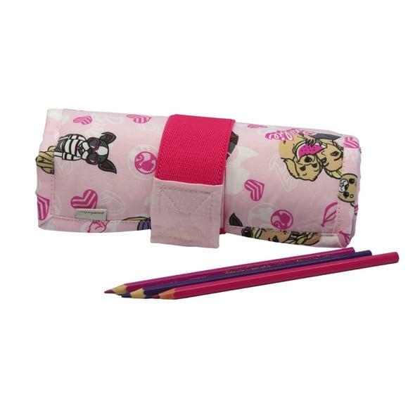 Estojo Escolar 100 Lapis de Cor com Bolso Barbie