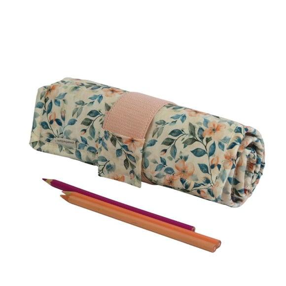 Estojo Escolar 100 Lapis de Cor com Bolso Floral