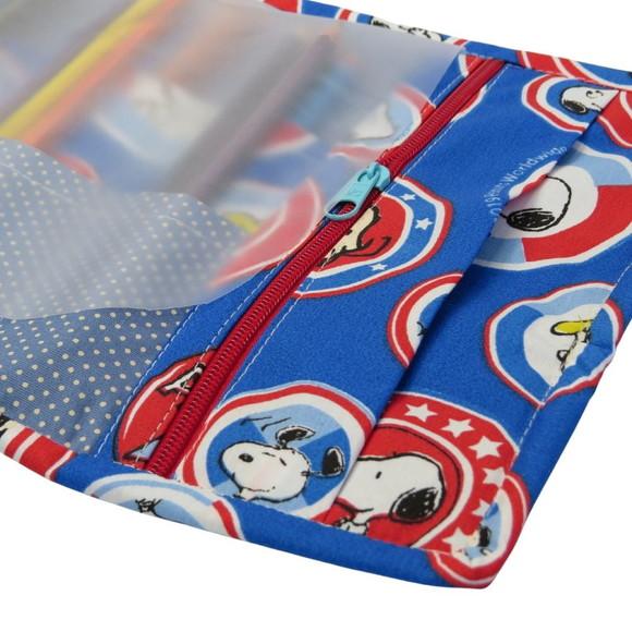Estojo Escolar 100 Lapis de Cor com Bolso Snoopy