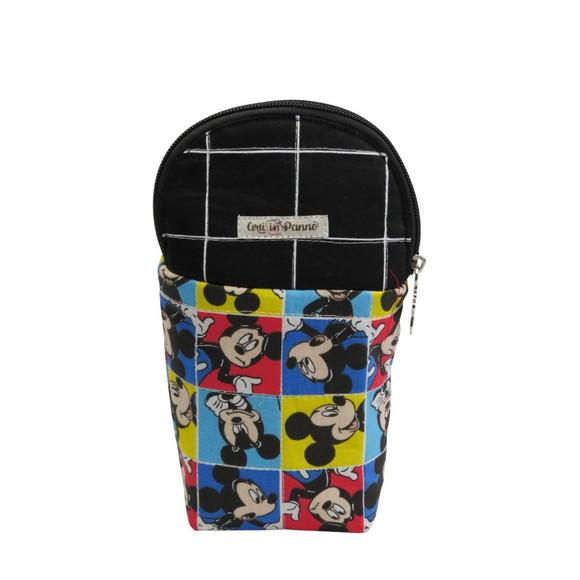 Estojo Escolar e Organizador em Tecido Mickey Mouse