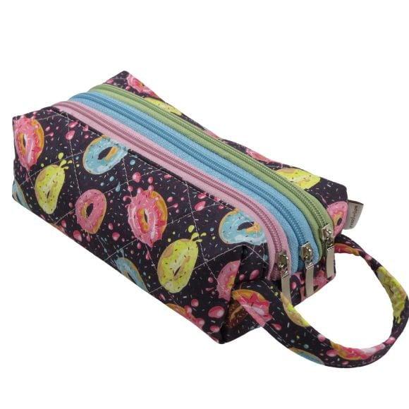 Estojo Escolar Necessaire Triplo Dunut´s