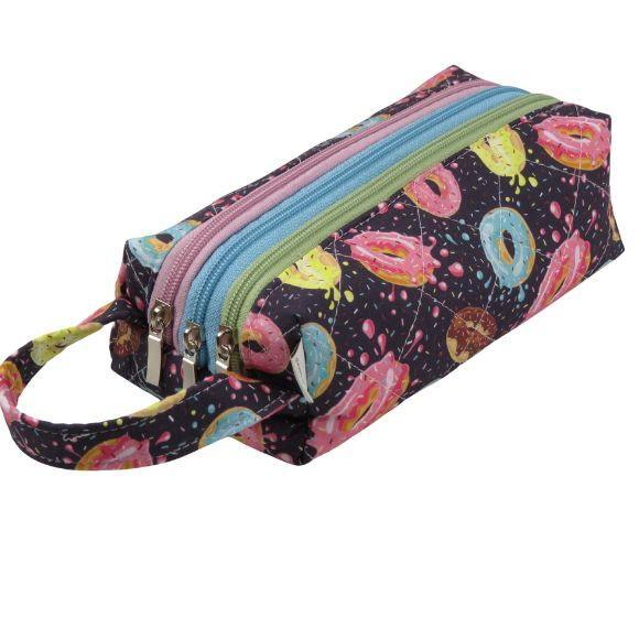 Estojo Escolar Necessaire Triplo Dunut´s
