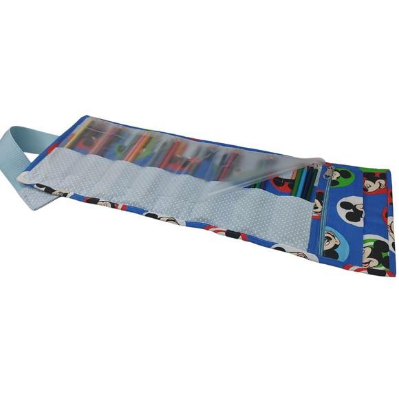 Estojo para Lápis de Cor com Bolso Mickey Mouse