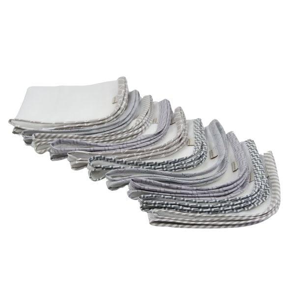 Fralda de Boca Kit10 Tons Cinza e Branco