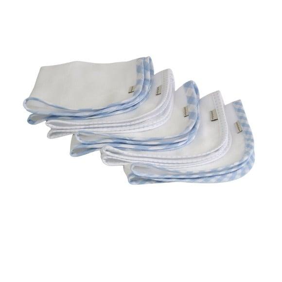 Fralda de Boca Kit5 Tons Azul e Branco