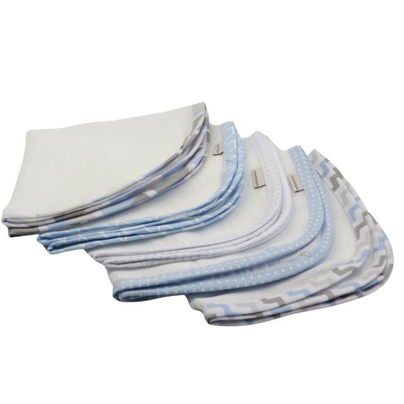 Fralda de Boca Kit5 Tons Azul e Cinza