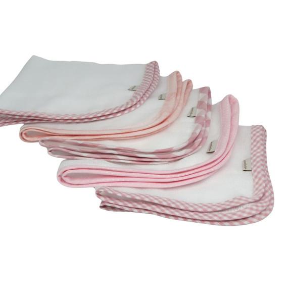 Fralda de Boca Kit5 Tons Rosa e Cinza