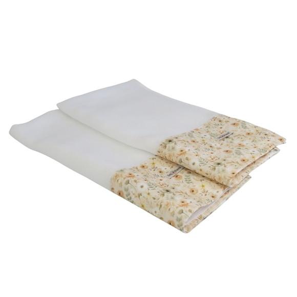 Fralda de Ombro e Boca Kit4 Floral Nude