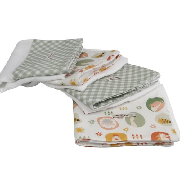 Fralda de Ombro Kit4 Vichy e Fazendinha